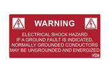 HellermannTyton 596-00234 | Solar Label, WARNING GROUNDED CONDUCTORS ENERGIZED..., 4.125" x 2.0", VL, Red, 50/roll
