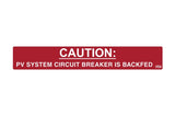 HellermannTyton 596-00236 | Solar Label, CAUTION PHOTOVOLTAIC SYSTEM BACKFED, 4.12" x .75", VL, Red, 50/roll