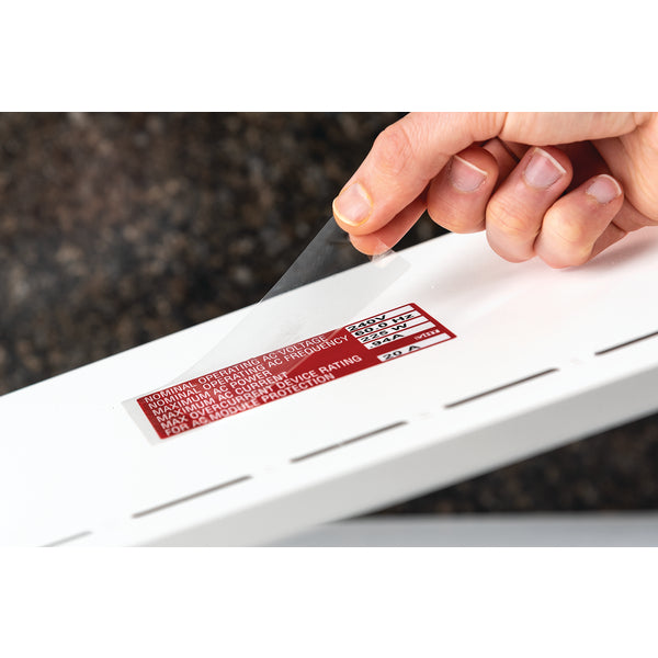 HellermannTyton 596-00242 | Solar Label, Clear Laminate, UV Stable, 4.2" x 2.25", Acrylic, Clear, 50/roll
