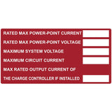 HellermannTyton 596-00253 | Solar Label, Printable, DC Module, 4.0" x 2.0", PET, Red, 50/roll