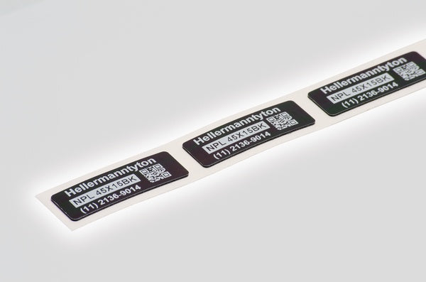 HellermannTyton 596-00417 | Foam Nameplate, Rectangular, 3.0" X 4.0", Pet, White, 150/Roll