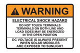 HellermannTyton 596-00496 | Solar Label, Warning Electrical Shock Hazard…Dc Voltage, 3.75" X 2.5", Vl, Orange/White, 50/Roll