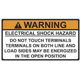 HellermannTyton 596-00497 | Solar Label, Warning Electrical Shock Hazard, 3.75" X 2.0", Vl, Orange/White, 50/Roll