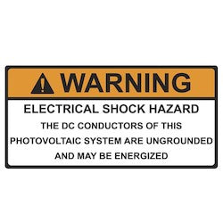 HellermannTyton 596-00588 | Solar Label, Warning Electrical Shock Hazard, 4.125" X 2.0", Vl, Orange/White, 50/Roll