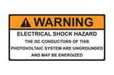 HellermannTyton 596-00588 | Solar Label, Warning Electrical Shock Hazard, 4.125" X 2.0", Vl, Orange/White, 50/Roll