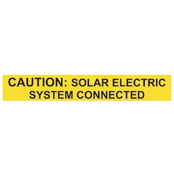HellermannTyton 596-00613 | Solar Label, Reflective, Caution Solar Electric System Connected, 6.5" X 1.0", Vl, Yellow, 50/Roll