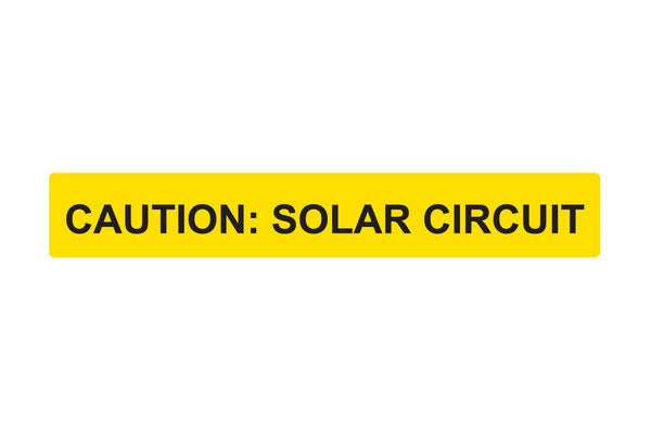 HellermannTyton 596-00615 | Solar Label, Reflective, Caution Solar Circuit, 6.5" X 1.0", Vl, Yellow, 50/Roll