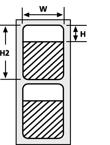 HellermannTyton 596-00629 | Thermal Transfer Labels, Self-Laminating, 0.5" X .38" X .75", 1 Across, Vl, White, 1000/Roll