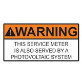 HellermannTyton 596-00735 | Solar Label, Warning Service Meter Served By Pv System, 4.0" X 2.0", Vl, Orange, 50/Roll