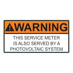 HellermannTyton 596-00747 | Solar Label, WARNING SERVICE METER SERVED BY PV SYSTEM, 4.0" x 2.0", VL, Orange, 10/pkg