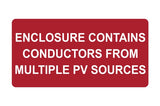 HellermannTyton 596-00749 | Solar Label, ENCLOSURE CONTAINS...PV SOURCES, 4.0" x 2.0", VL, Red, 10/pkg