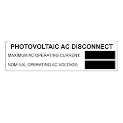 HellermannTyton 596-00859 | Metal Solar Placard, Engravable, PHOTOVOLTAIC AC DISCONNECT, 3.75" x 1.0", AL, Black, 5/pkg