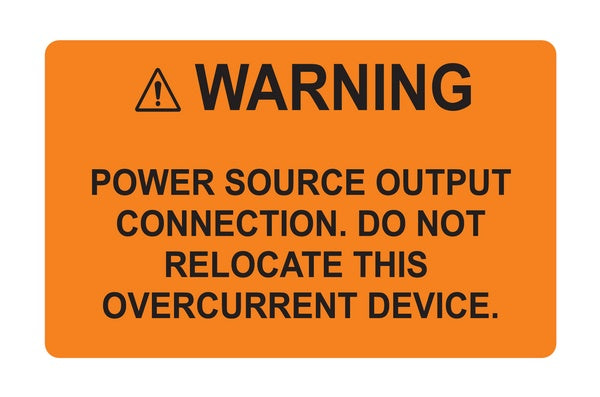 HellermannTyton 596-00884 | Solar Label, 2017 Code, WARNING POWER SOURCE, 2.0" x 1.25", VL, Orange, 10/pkg
