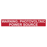 HellermannTyton 596-00896 | Solar Label, Reflective, Warning Photovoltaic Power Source, 6.5" X 1.0", Vl, Red, 500/Roll