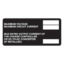 HellermannTyton 596-00918 | Metal Solar Placard, Hand Writable, 2017 Code, DC Module, 3.75" x 1.75", AL, Black, 5/pkg