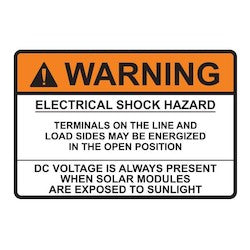 HellermannTyton 596-00920 | Metal Solar Placard, 2017 Code, WARNING ELECTRICAL DC VOLTAGE, 3.75" x 2.5", AL,Orange/Silver,5/pkg