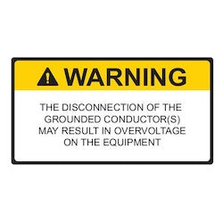 HellermannTyton 596-09323 | Solar Label, 2017 Code, WARNING DISCONNECTION OF GROUNDED..., 3.75" x 2.0", VL, Orange, 50/roll