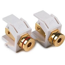 HellermannTyton BPINSERT-W | Binding Post Module - One Each With Red & Black Stripe, White