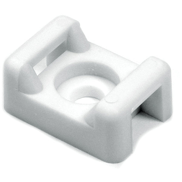 HellermannTyton CTM210C2 | Cable Tie Anchor Mount, 0.86" X .61", 0.18" Hole Dia, 0.31" Max Tie Width, Pa66, White, 100/Pkg