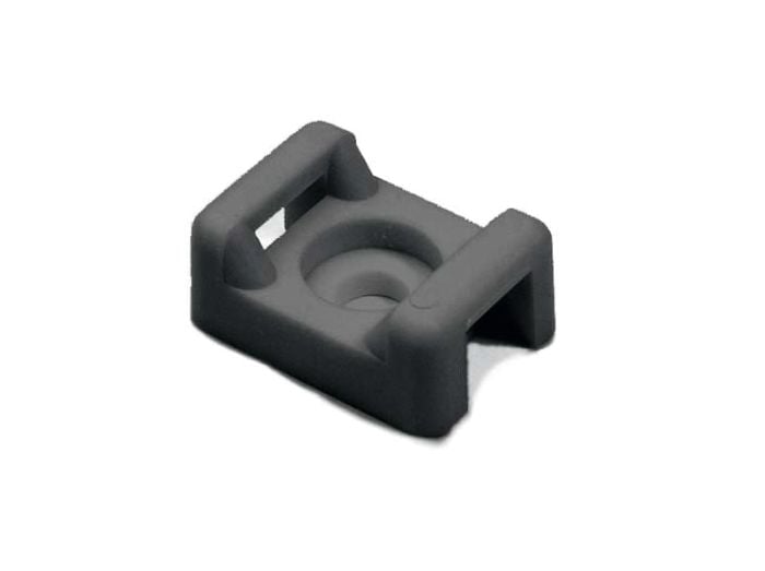 HellermannTyton CTM40C2 | Cable Tie Anchor Mount, .86" x .62", .25" Hole Dia, .31" Max Tie Width, PA66, Black, 100/pkg