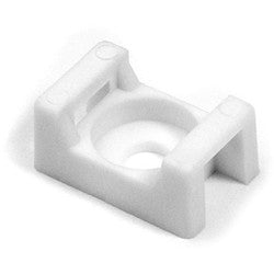 HellermannTyton CTM410C2 | Cable Tie Anchor Mount, .86" x .62", .25" Hole Dia, .31" Max Tie Width, PA66, White, 100/pkg