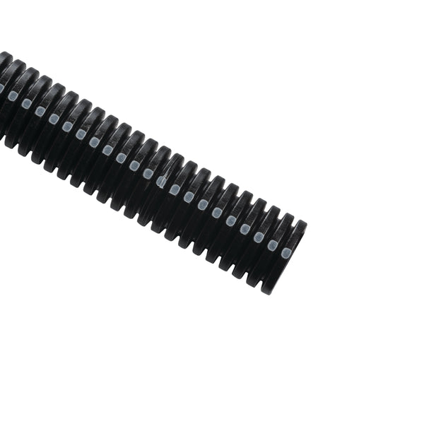HellermannTyton CTN1140STD | Convoluted Tubing, Slit, 1.25" Dia, Pa6, Black With Gray Stripe, 250 Ft/Carton
