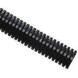 HellermannTyton CTN1140STD | Convoluted Tubing, Slit, 1.25" Dia, Pa6, Black With Gray Stripe, 250 Ft/Carton