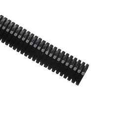 HellermannTyton CTN140 | Convoluted Tubing, Slit, .25" Dia, PA6, Black with Gray Stripe, 28,000 ft/carton