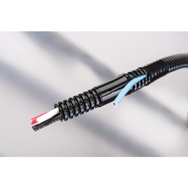 HellermannTyton CTP380STD | Convoluted Tubing, Slit, 0.38" Dia, Pe, Black, 1900 Ft/Carton