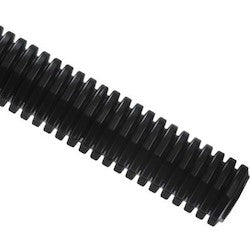 HellermannTyton CTP580 | Convoluted Tubing, Slit, .63" Dia, PE, Black, 5500 ft/carton