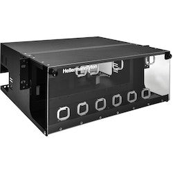 HellermannTyton FERM4U | Rack Mount Fiber Enclosure-Unloaded, Accepts 12 LGX Adapter Panels, 4U, Black, 1/pkg