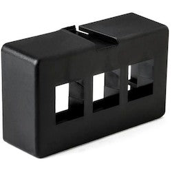 HellermannTyton FPFURN3-BLK | Modular Furniture Faceplate 3 Port, PVC, Black, 1/pkg