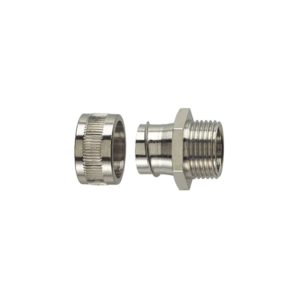 HellermannTyton FU20-M20-M | Metallic Compression Fitting, Fixed Straight, M20 Metric Thread, 1/2" (20Mm) Dia, Npb Metal, 10/Pkg