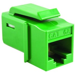 HellermannTyton GSTJ6AU-GN | GST Category 6A UTP Modular Keystone Jack, Plenum Rated, Green, 1/bag