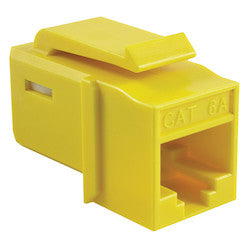 HellermannTyton GSTJ6AU-YE | GST Category 6A UTP Modular Keystone Jack, Plenum Rated, Yellow, 1/bag