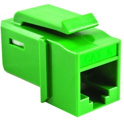 HellermannTyton GSTJC6U-GN | GST Category 6 UTP Modular Keystone Jack, Plenum Rated, Green, 1/bag