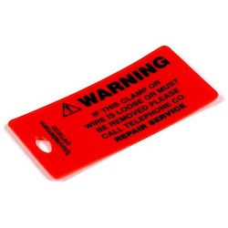 HellermannTyton GWT003X2 | Ground Wire Tag, Telephone Warning, Polyethylene, Orange, 25/pkg