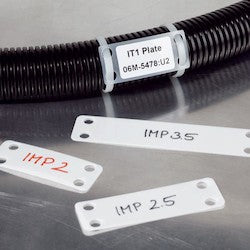HellermannTyton IMP2.510C2 | Identification Marker Plate, 2.5" x .75", Nylon, White, 100/pkg