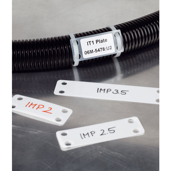 HellermannTyton IMP3.510C2 | Identification Marker Plate, 3.5" X .75", Nylon, White, 100/Pkg