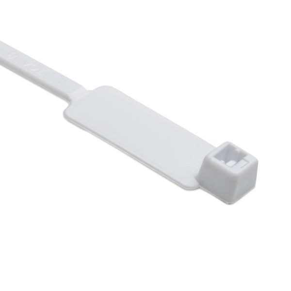 HellermannTyton IT50R10C2 | Identification Tie, 8" Long, 50Lb Tensile Strength, Pa66, White, 100/Pkg