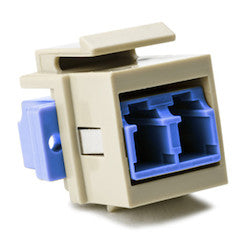 HellermannTyton LCSMINSERT-I | LC Single-mode Fiber Module, Blue, Ivory, 1/pkg