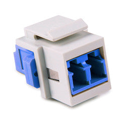 HellermannTyton LCSMINSERT-W | LC Single-mode Fiber Module, Blue, White, 1/pkg