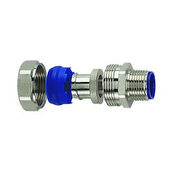 HellermannTyton LTP16-M20-C | HelaGuard Liquid-Tight Flexible Metallic Compression Fitting, NPB, Insulated Throat, Straight, M20 Metric Thread, 0.38" (16mm) Dia, Metal, 10/pkg