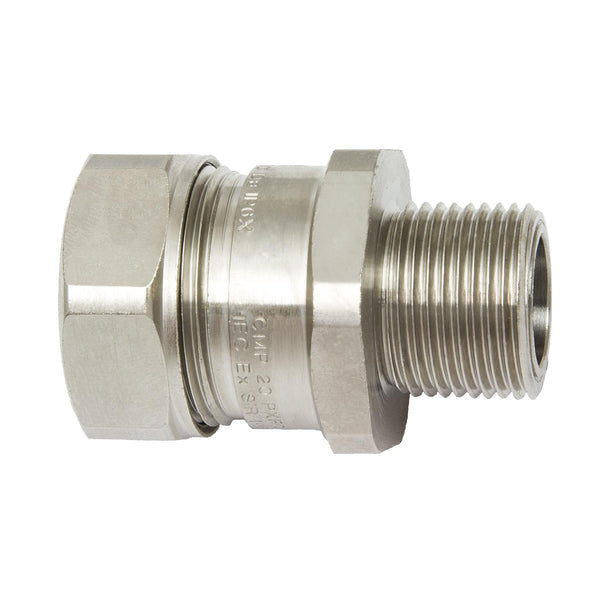 HellermannTyton LTP25-075-EXD | Hazardous Area Liquid-Tight Flex Met Comp Fitting, Straight, 3/4" Npt Thread, 0.75" (25Mm) Dia, Metal, 1/Pkg