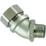 HellermannTyton LTP25-M25-CUL45 | Helaguard Spiral Metallic Fitting, 45-Elbow, Fixed M25 Thread, 0.75" (25Mm) Dia, Npb Metal, 10/Pkg