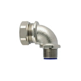 HellermannTyton LTP25-M25-CUL90 | Helaguard Spiral Metallic Fitting, 90-Elbow, Fixed M25 Thread, 0.75" (25Mm) Dia, Npb Metal, 10/Pkg