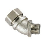 HellermannTyton LTP32-M32-CUL45 | Helaguard Spiral Metallic Fitting, 45-Elbow, Fixed M32 Thread, 1.0" (32Mm) Dia, Npb Metal, 2/Pkg
