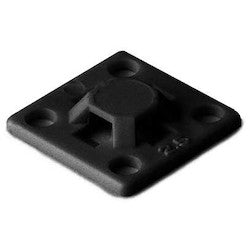 HellermannTyton MB2.5A0M4 | Adhesive Cable Tie Mount, .63" x .63", .10" Max Tie Width, .11" Hole Dia, PA66/SR T50, Black, 1000/pkg