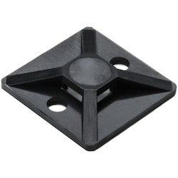 HellermannTyton MB30M4 | Screw Mount Cable Tie Base, .75" x .75", .14" Max Tie Width, .12" Hole Dia, PA66, Black, 1000/pkg