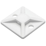 HellermannTyton MB310C2 | Screw Mount Cable Tie Base, 0.75" X .75", 0.14" Max Tie Width, 0.12" Hole Dia, Pa66, White, 100/Pkg